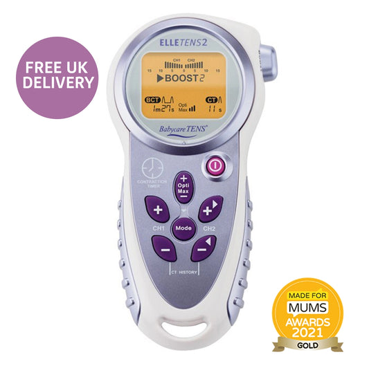 Image of Babycare Elle Tens 2 machine showing boost function. Built in contraction timer. Free UK delivery